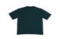 A spacious dark Green oversized T-shirt featuring the embroidered "voloxmine" logo at the center, showcased on a simple background.
