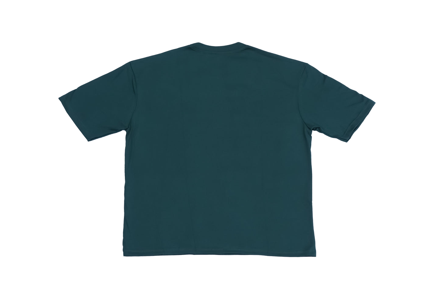 A dark green oversized T-shirt displayed against a white background.